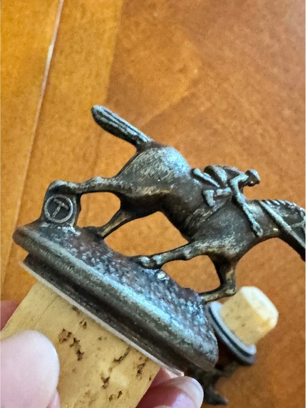 Blantons “T” Vintage Horse and Jockey Wine Bottle Stopper